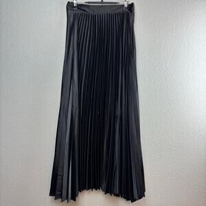 Chrysanthemum Black Pleated Ankle Formal Length Skirt Size Small